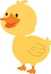 Fototapeta premium Cute Yellow Duckling With Cheerful Expression