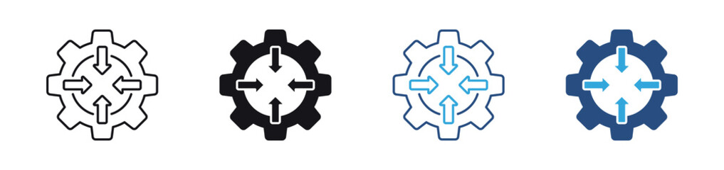 Obraz premium Process Integration Icon Set. Workflow synchronization and system management concept. Vector illustration.