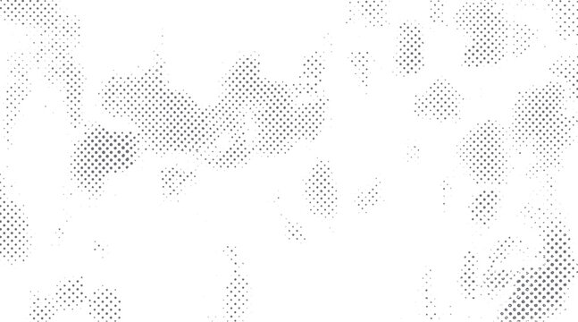 Abstract pattern of scattered gray dots and speckles on a white background texture