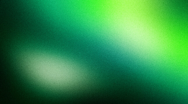 Abstract green grainy texture background with a soft gradient of light and dark shades