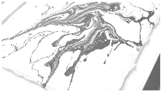 Abstract marble texture vector, monochrome fluid ink swirls on torn paper edge, organic liquid paint splash background for artistic design
