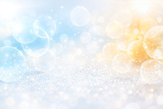 Soft White and Gold Bokeh Background with Sparkling Light Particles, Elegant Defocused Circles, Dreamy Festive Glow and Luxury Abstract Holiday Backdrop
