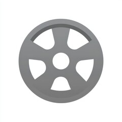 Obraz premium Simple Gray Car Wheel Rim On White Background Studio Shot