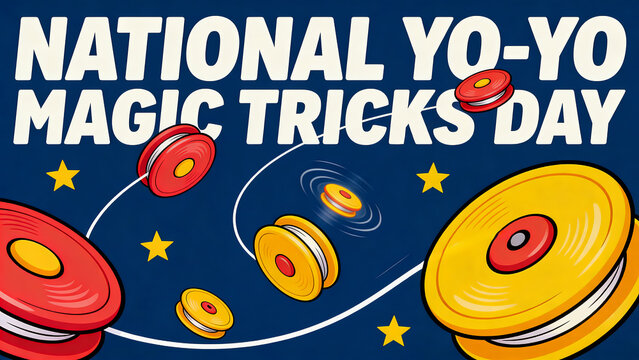 Festive Handdrawn Yo Yo Collection Celebrating National Magic Tricks Day Celebration