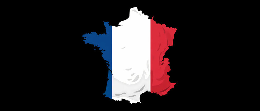 France map contour shape on solid background travel geography minimal design