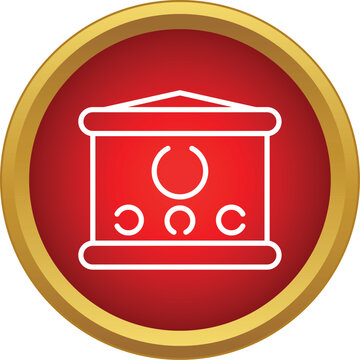 Landolt c chart icon displaying vision check symbols with a red background