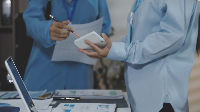 business man Auditor or internal revenue service staff checking annual financial statements company Audit &nbsp;Accounting tax.