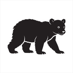 Polar Bear Cub Silhouette Vector Cute Arctic Animal Illustration © Milton