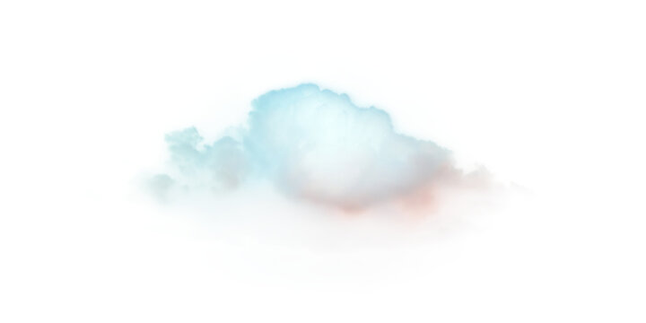 Realistic white cloud with blue and white hues isolated on black background transparent png for natural weather design and atmospheric overlay elements in creative compositions