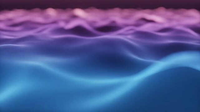 Abstract Waves of Color: Vibrant Purple and Blue Animation of Fluid Motion and Visual Depth