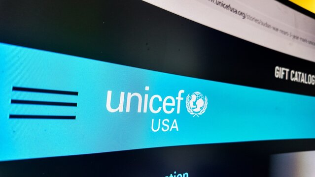 a computer screen with unicef website displayed