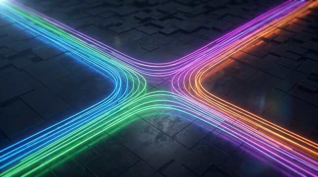 Glowing Pathways With Four Routes