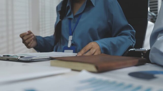 business man Auditor or internal revenue service staff checking annual financial statements company Audit &nbsp;Accounting tax.