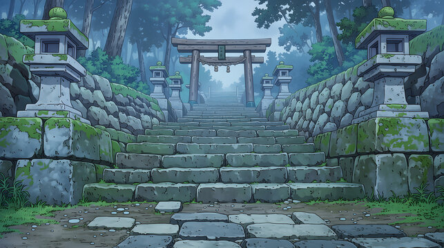Explore Serene Japanese Temple Steps: A Majestic Journey Through Nature's Architecture and Tranquility Leading to Cultural Heritage and Spiritual Reflection