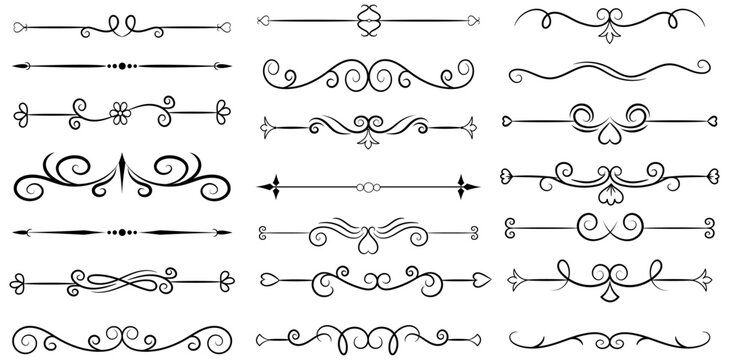 Elegant Ornamental Line Divider and Decorative Border Element Collection