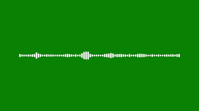 Abstract white audio sound visualizer wave spectrum animation on green background, white line audio wave visualization voice record effect for video overlay, sound wave spectrum concept 4k.