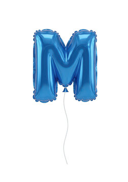 Blue letter m foil balloon