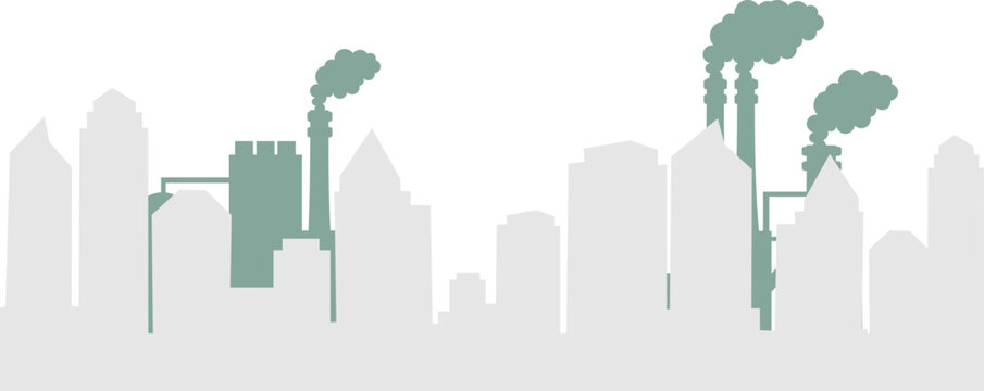 Air Polution City Silhouette