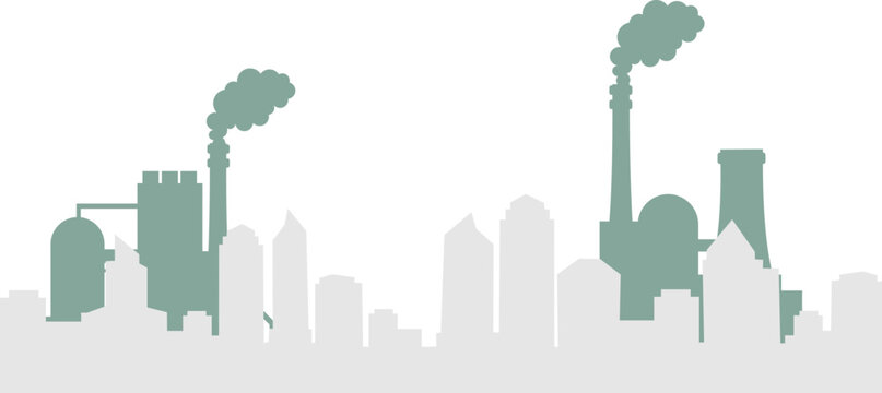 Air Polution City Silhouette