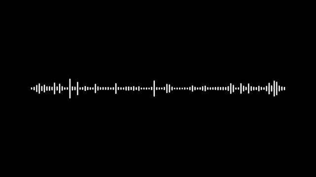 Modern white audio spectrum visualizer on black 4k background, abstract digital sound wave equalizer animation, seamless looping music visualizer, abstract music waveform, 4k video overlay.