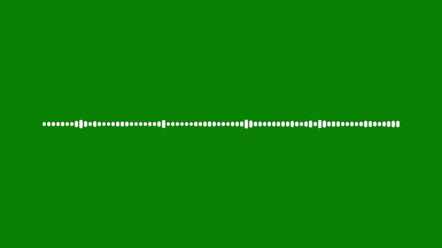 Simulated white audio spectrum bars fluctuate rhythmically on green 4k background, abstract digital equalizer lines loop seamlessly with a minimalist design, pro music visualizer 4k video.