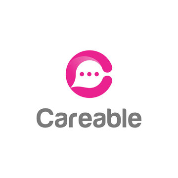 Careable showcases a vibrant pink speech bubble icon forming the letter C which suggests interactive communication and empathetic service for a modern customer-focused digital platform.