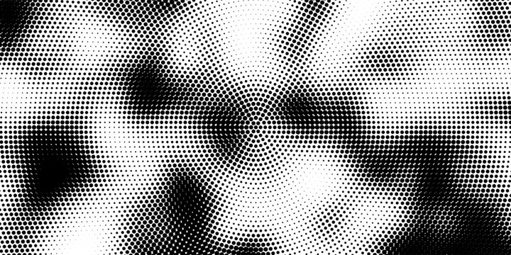 Dotted Concentric circles geometric element. Concentric segments of circles, random lines following a circle path. Dotted halftone Spiral backgrounds. EPS vector illustration