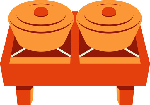 Kempyang Traditional Indonesian Gamelan Instrument Illustration