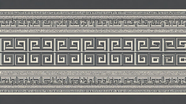 Intricate Greek Key Pattern Border Design for Decor