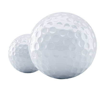 Two White Golf Balls with Dimples