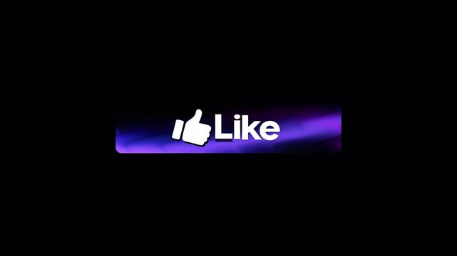 Animated Like Button with Thumbs Up Icon and Abstract Background