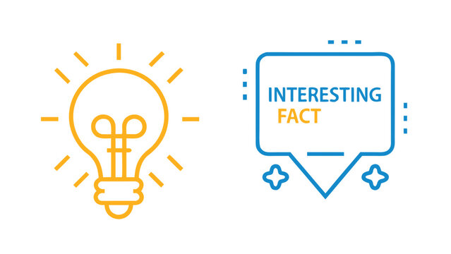 Colorful vector illustration of a lightbulb and speech bubble with interesting fact text