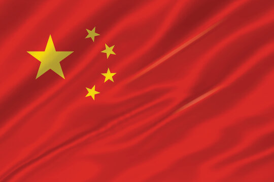Official national flag of China High-quality vector illustration suitable for independence day celebrations, international events. waving silk texture
