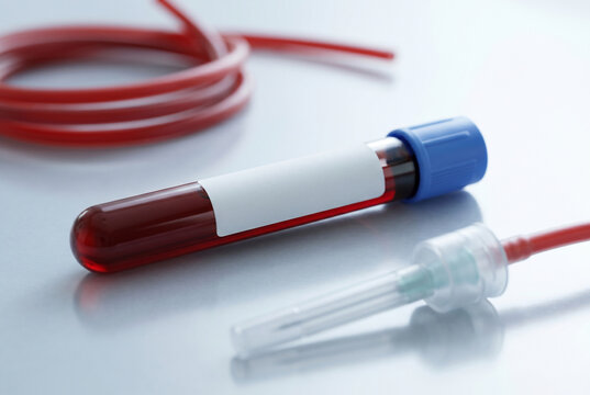 Blank medical blood collection tube and venipuncture needle