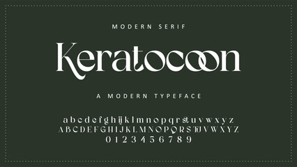 Modern Serif Font, Keratocoon Typeface, Alphabet Characters, Typography Design, Vector Text © ch