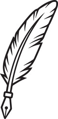 Fototapeta premium Premium Minimalist Quill with Feather Icon Set for Writing, Creativity, Journalism, Branding, Typography, Content Creation, Editorial Design, Publishing, Calligraphy, Lettering, Digital