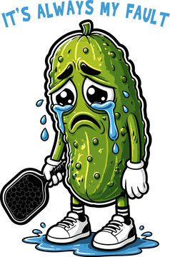 It&rsquo;s Always My Fault Funny Crying Pickleball Design
