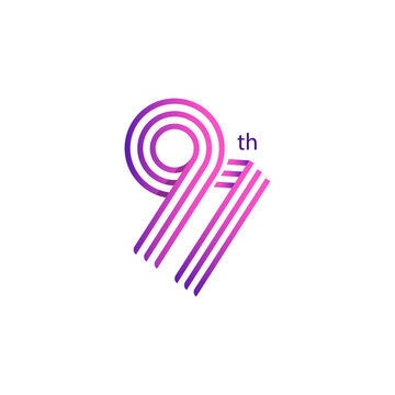 91 years anniversary celebrations logo concept