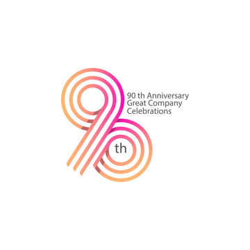 90 years anniversary celebrations logo concept