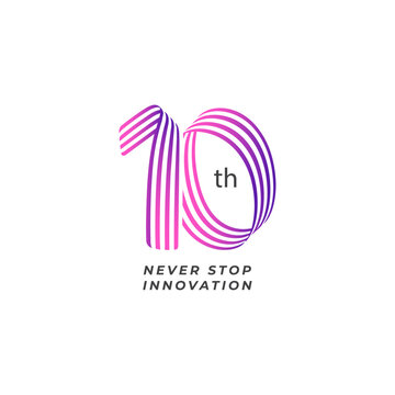 10 years anniversary celebrations logo concept