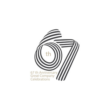 67 years anniversary celebrations logo concept