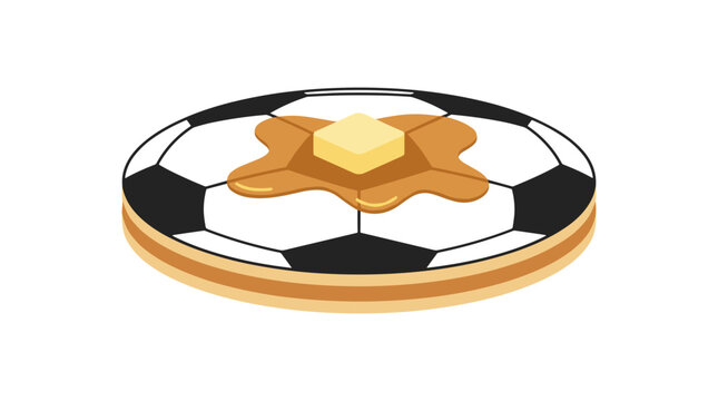 Decorative cookie shaped like a soccer ball with a star center