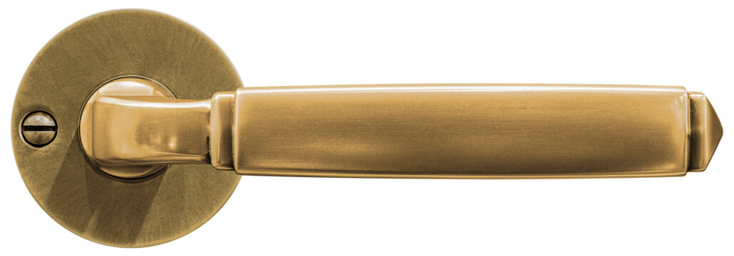 Golden metal vintage lever handle door