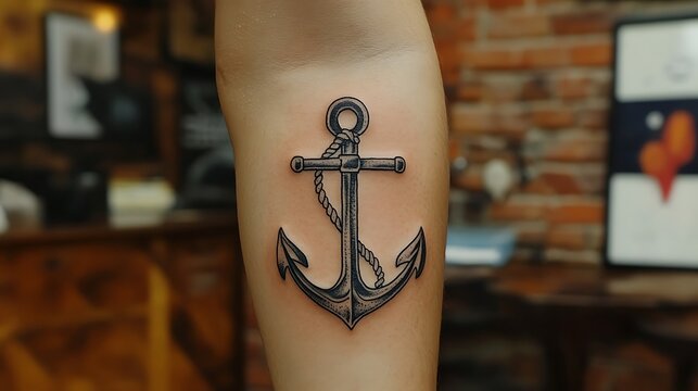 Anchor tattoo on forearm