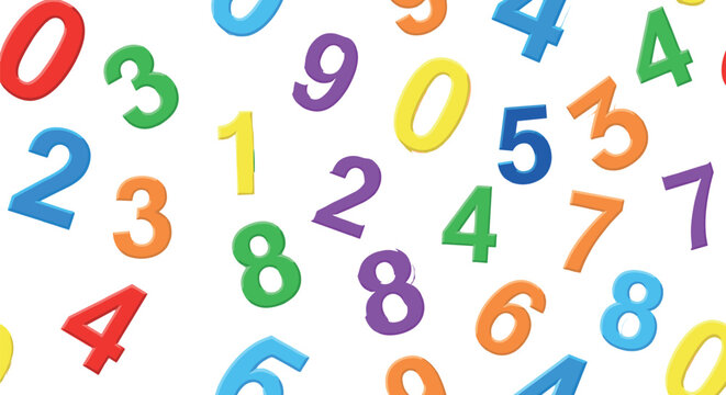 Colorful 3D Number Collection for Early Childhood Education Math Learning and School Classroom Poster Vector Illustration