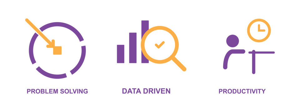 Problem solving data driven productivity business success strategy.