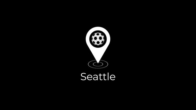 animated football map pointer icon with rotating ball and signal waves seattle.
