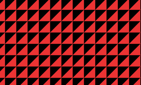 Seamless geometric pattern of red and black triangles creating bold racing flag style abstract illustration