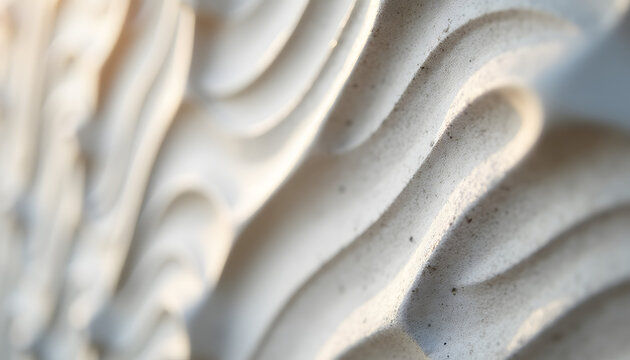 Modern white geometric 3D wall texture with shadow play