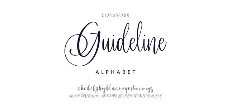signature Font Calligraphy Logotype Script Brush Font Type Font lettering handwritten. Minimal modern urban fonts for logo, brand etc. Typography typeface uppercase lowercase and number. vector
